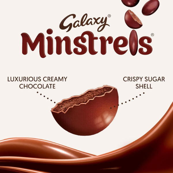 Galaxy Minstrels Milk Chocolate Crispy Shell Chocolates – 118g