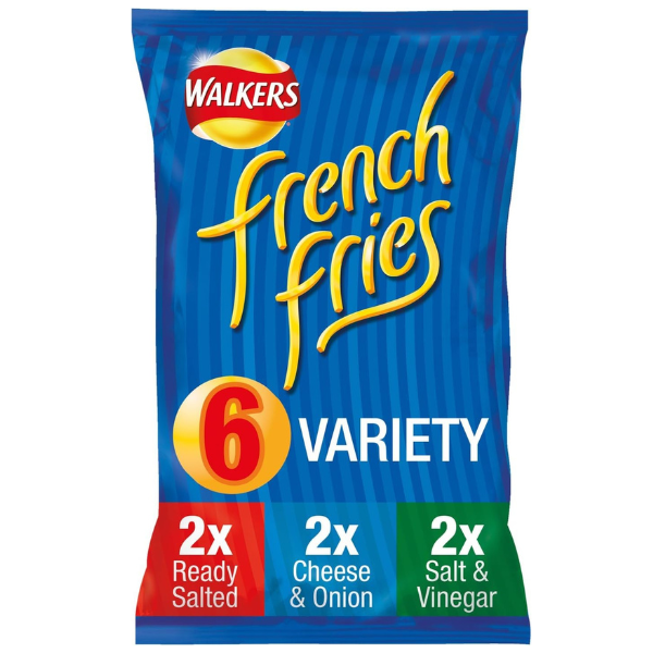 The British Pantry Walkers French Fries Variety Potato Snacks – 108g (6 x 18g Multipack)