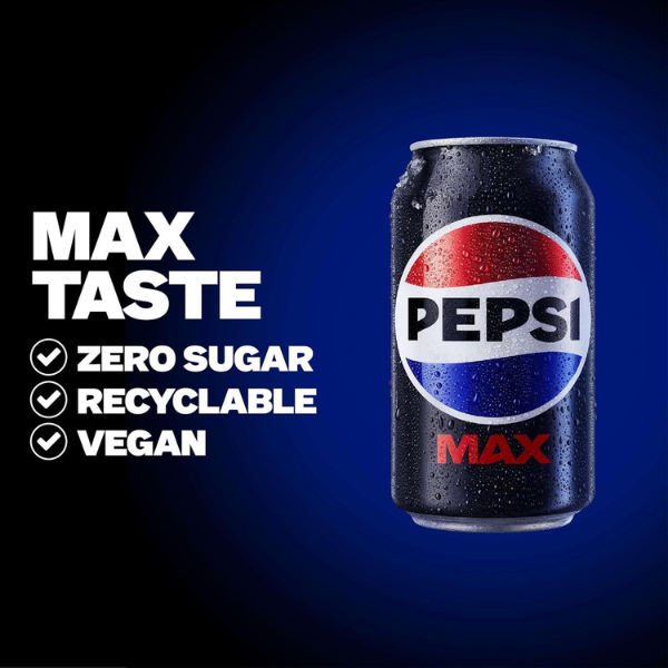 The British Pantry Pepsi Max No Sugar Cola – 8 x 330ml Cans