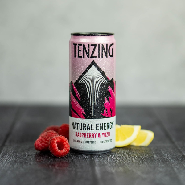 The British Pantry TENZING Raspberry & Yuzu Natural Energy Drink – 12 x 250ml Cans