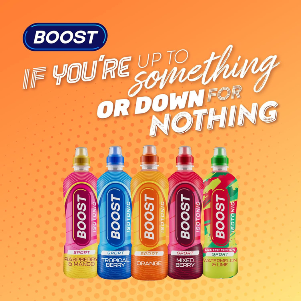 The British Pantry Boost Orange Flavour Sports Drink – 12 x 500ml Bottles