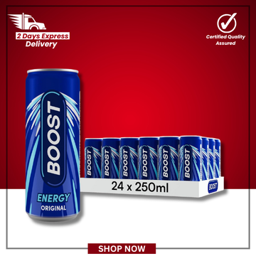 The British Pantry Boost Original Energy Drink Cans – 250ml (Pack of 24)