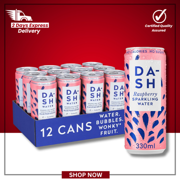 The British Pantry Raspberry Sparkling Spring Water – Infused Spring Water – 12 x 330ml