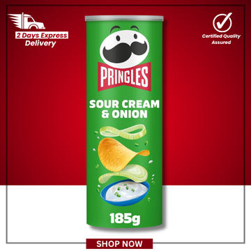 The British Pantry Sour Cream & Onion Pringles Stacking Crisps – 185g