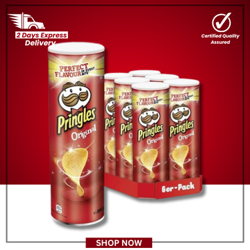 The British Pantry Original Sea Salt Potato Crisps – Pringles Crisps Tubes (6 x 200g)